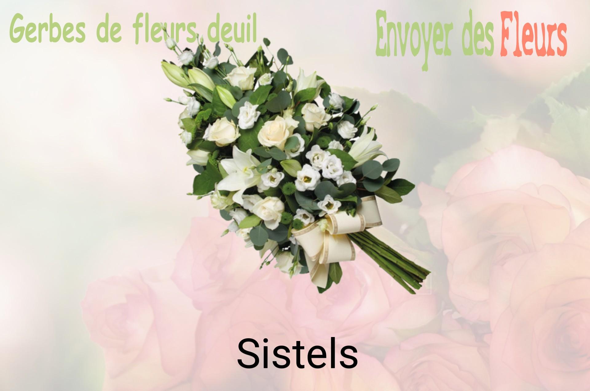 Gerbe de fleurs de deuil livrée à Sistels